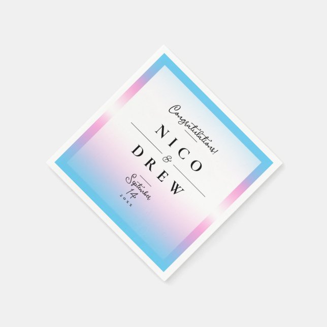 Elegante Trans Pride Wedding Serviette (Ecke)