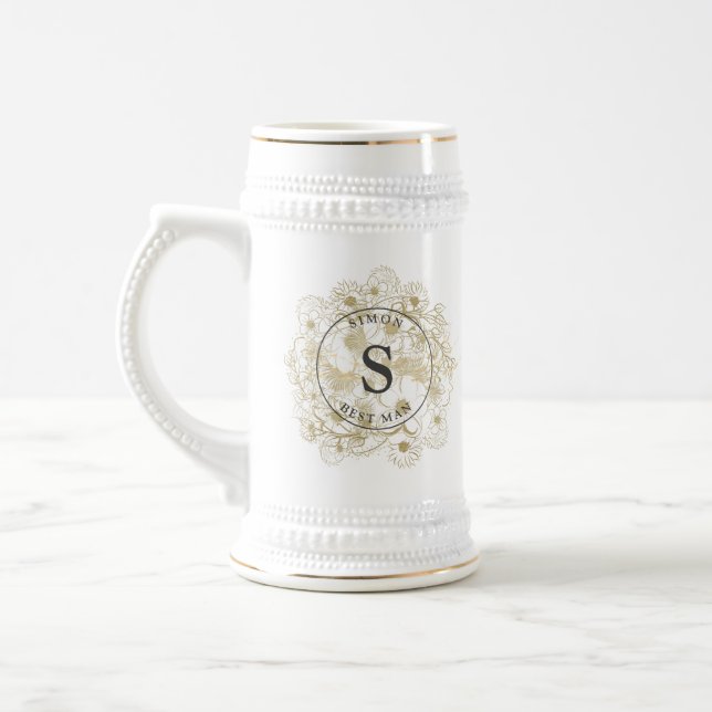 Elegante Trauzeuge Wedding Bierglas (Links)