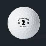 Elegante Trauzeugen Man Hat Anzug Vintag Monogram Golfball<br><div class="desc">Genießen Sie Ihren besonderen Tag mit diesem exquisiten, Vintag inspirierten Trauzeugen-Geschenk, das eine gelungene Mischung aus klassischer Eleganz und zeitgenössischem Flair bietet. Diese sorgfältig gestalteten Merchandises sind ein maßgeschneidertes und personalisiertes Geschenk, das Hochzeiten, Bachelor-Partys, Verlobungsfeiern und darüber hinaus eine Touch der Eleganz verleiht. Jedes Produkt kann mit den Namen oder...</div>