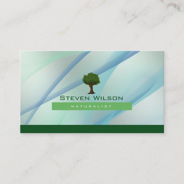 Elegante Tree Green Nature Garden Landschaft Visitenkarte (Vorderseite)