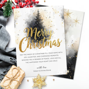 Elegante Tree Script Weihnachtskarte außerhalb des Einladung