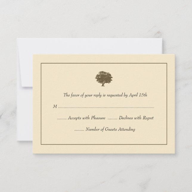 Elegante Tree Wedding RSVP Cards (Vorderseite)