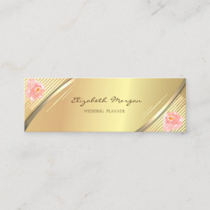 Elegante Trend, falsche Goldstreifen, Rosen Mini Visitenkarte