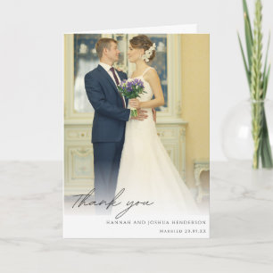 Elegante Trend-Hochzeitsfoto-Dankeschön Karte