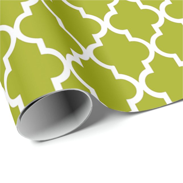 Elegante, trendige, erfrischende Kalkgrüne Quarref Geschenkpapier (Rolleneckpunkt)