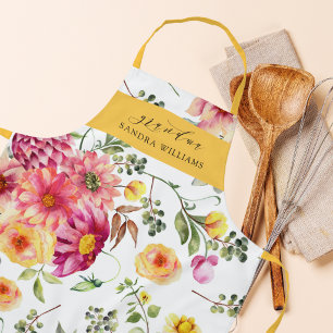Elegante Trendige Florale Grazie Oma-Typografie Schürze
