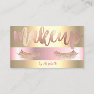 Elegante Trendige Glitzernde Wimpern, Gold  Masken Visitenkarte