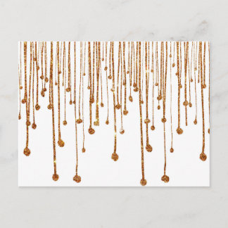 Elegante trendige goldene Imitate Glitzer Wassertr Postkarte