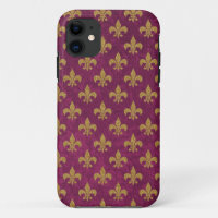 Elegante trendige Imitate Samt und Gold Fleur-de-L