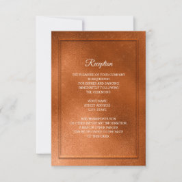 Elegante, trendige Kupfer Hochzeitsempfehlung Einladung