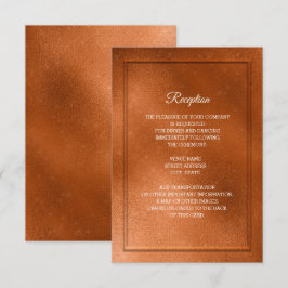 Elegante, trendige Kupfer Hochzeitsempfehlung Einladung