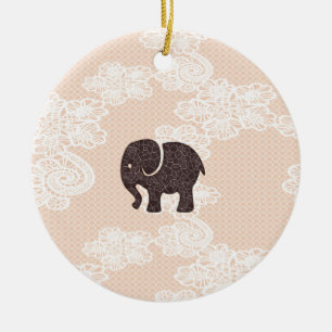 elegante trendige, mädchenhafte niedliche Elefante Keramik Ornament
