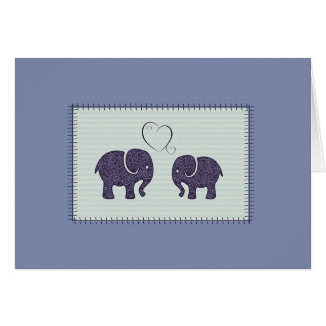 Elegante trendige niedliche Elefanten in Liebe (Vorderseite (Horizontal))