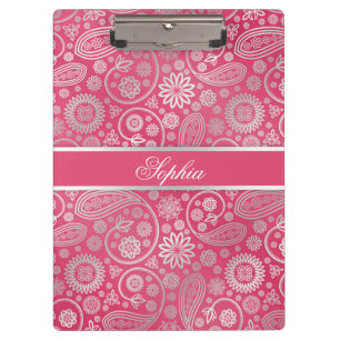 Elegante trendige Paisley-Blumenmuster-Abbildung Klemmbrett