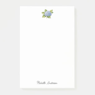 Elegante trendige Wasserfarbe Hortensie Blumen Post-it Klebezettel