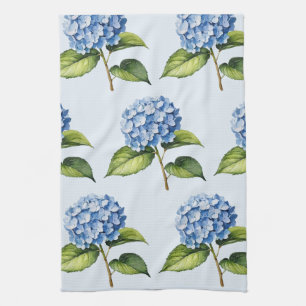 Elegante trendige Wasserfarbe Hortensien-Blumen Geschirrtuch