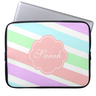 Elegante, trendige, weiche Pastellfarben, Monogram Laptopschutzhülle
