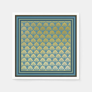 Elegante Trendy Aquamarin Art Deco Serviette