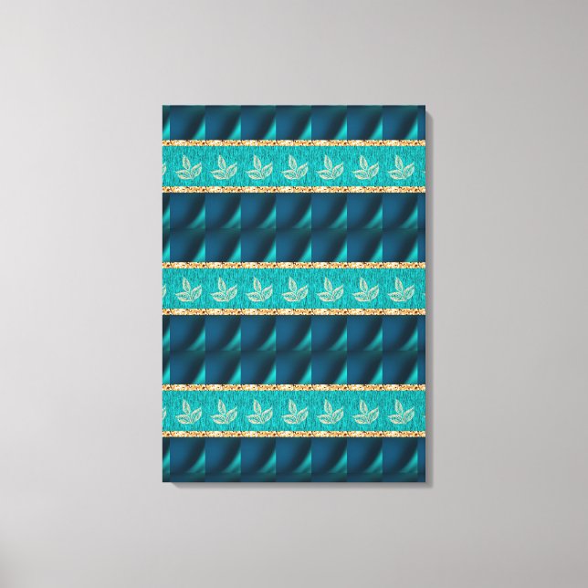 Elegante Trendy Aquamarin Stretched Canvas Print Leinwanddruck (Vorderseite)