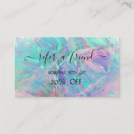 Elegante Trendy Beruflich Opal Iridescent Empfehlungskarte