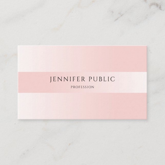 Elegante Trendy Blush Pink Beruflich Moderne Visitenkarte (Vorderseite)