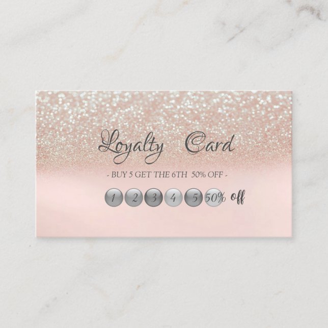 Elegante Trendy Glitzer Loyalität Karte (Vorderseite)