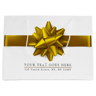 Elegante trendy Gold Ribbon Geschenktasche Große Geschenktüte