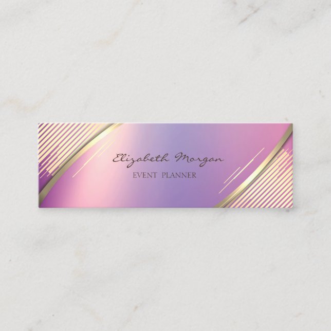 Elegante Trendy , Imitate Gold Streifen Mini Visitenkarte (Vorderseite)