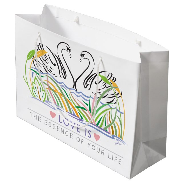 Elegante Trendy Large Gift Bag Große Geschenktüte (Rückseite Schrägansicht)