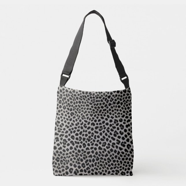 Elegante Trendy Luxury White Leopard Collection Tragetaschen Mit Langen Trägern (Vorderseite)