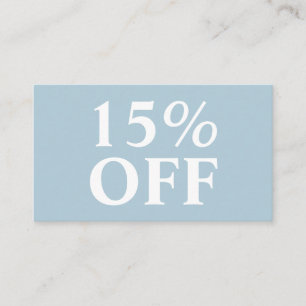 Elegante Trendy Pastel Blue Modern Discount Card Rabattkarte