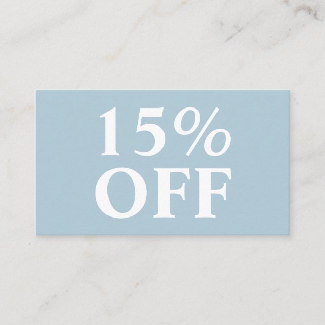 Elegante Trendy Pastel Blue Modern Discount Card Rabattkarte (Vorderseite)
