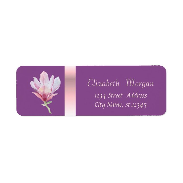 Elegante Trendy Romantic, Violet Watercolor Magnol (Vorne)