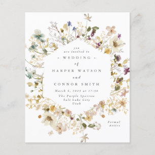 Elegante trockene Wildblume Pampas Floral Wedding  Flyer