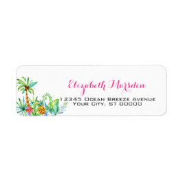 Elegante Tropenrosa Aquamarine Rücksendeadresse