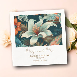 Elegante Tropical Blume Mrs. Floral Wedding Serviette