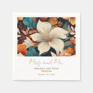 Elegante Tropical Blume Mrs. Floral Wedding Serviette