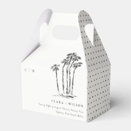 Elegante Tropical Coastal Palm Tree Hochzeit Geschenkschachtel