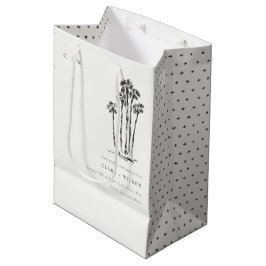 Elegante Tropical Coastal Palm Tree Hochzeit Mittlere Geschenktüte