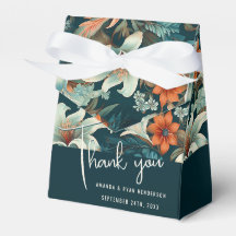 Elegante Tropical Floral Blume Hochzeit Vielen Dan