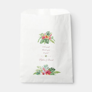 Elegante Tropical Floral Gold Weltkarte Hochzeit Geschenktütchen
