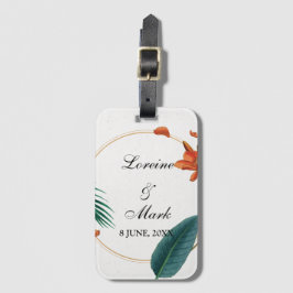 Elegante Tropical Floral Wedding Gepäckanhänger