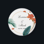 Elegante Tropical Floral Wedding Magnet<br><div class="desc">Das Design besticht durch ein schönes und lebendiges tropisches Blumendesign, das Eleganz und Eleganz ausstrahlt. Die üppige Vegetation und die lebhaften Blume sind eine perfekte Repräsentation für die Schönheit und den Charme einer tropischen Hochzeit. Die elegante Typografie und die schlichte Anordnung ergänzen das tropische Blumendesign und schaffen ein zusammenhängendes und...</div>