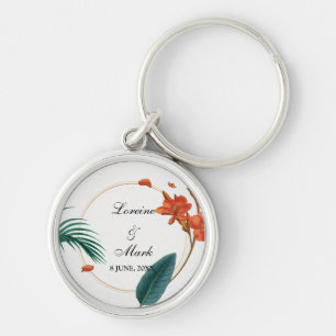 Elegante Tropical Floral Wedding Schlüsselanhänger