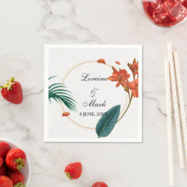 Elegante Tropical Floral Wedding Serviette