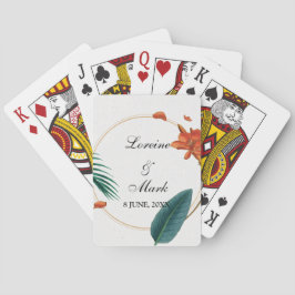 Elegante Tropical Floral Wedding Spielkarten
