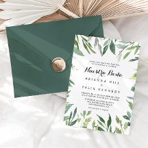 Elegante Tropical Foliage Nuestra Boda Wedding