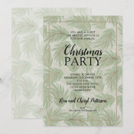 Elegante Tropical Green Christmas Party Einladunge