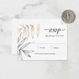 Elegante Tropical Greenerity Wedding RSVP Card Mitteilungskarte