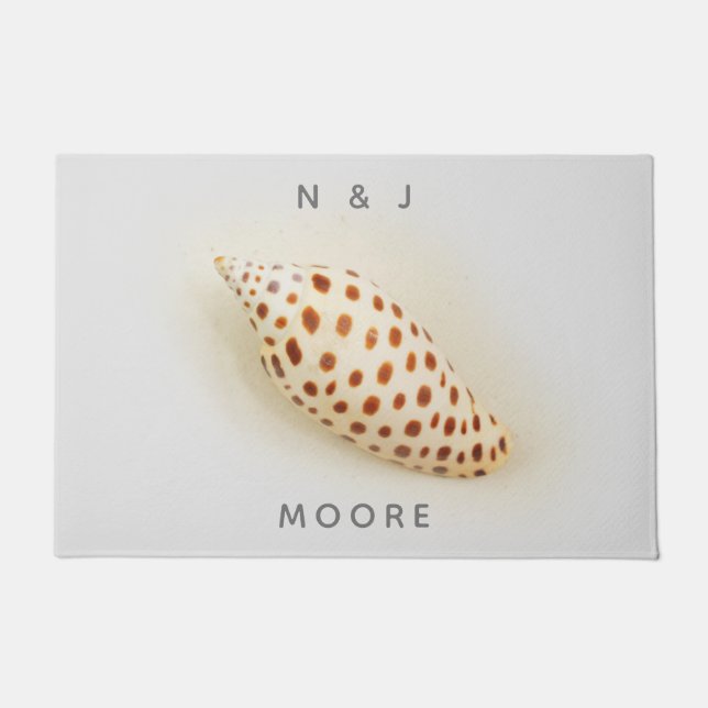 Elegante Tropical Junonia Florida Beach Muschel Na Fußmatte (Vorderseite)
